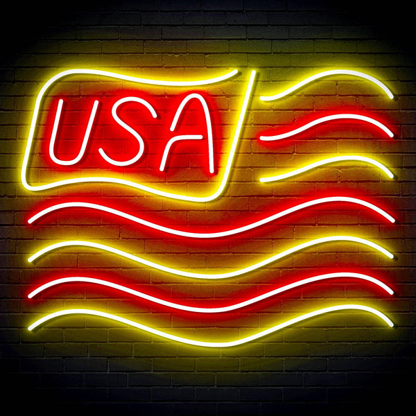 ADVPRO USA Flag Ultra-Bright LED Neon Sign fn-i4116 - Red & Yellow