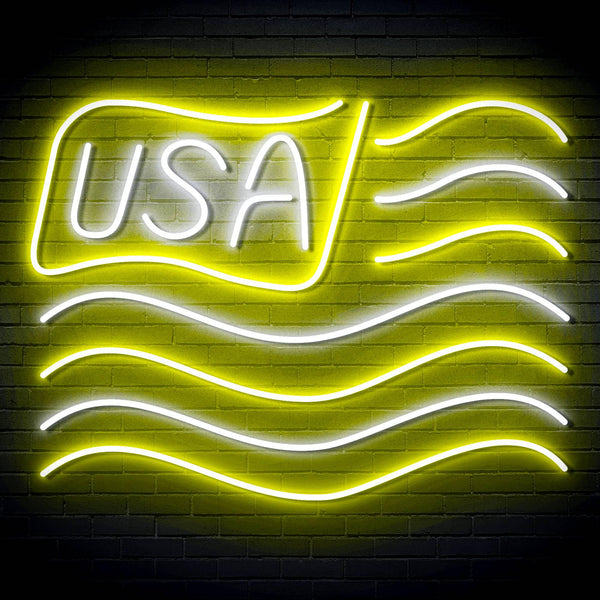 ADVPRO USA Flag Ultra-Bright LED Neon Sign fn-i4116 - White & Yellow