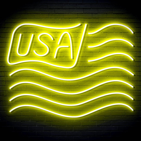 ADVPRO USA Flag Ultra-Bright LED Neon Sign fn-i4116 - Yellow