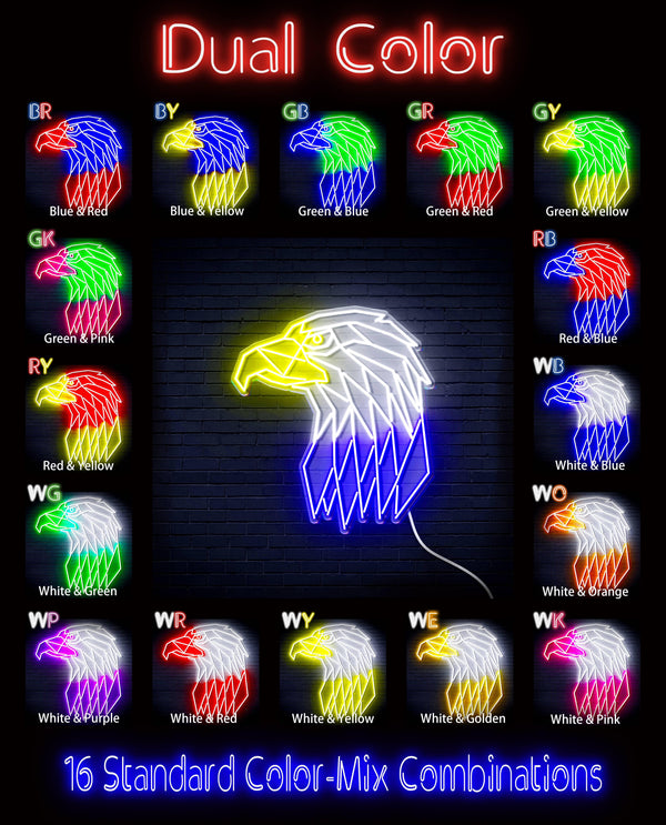 ADVPRO Eagle Head Ultra-Bright LED Neon Sign fn-i4117 - Dual-Color