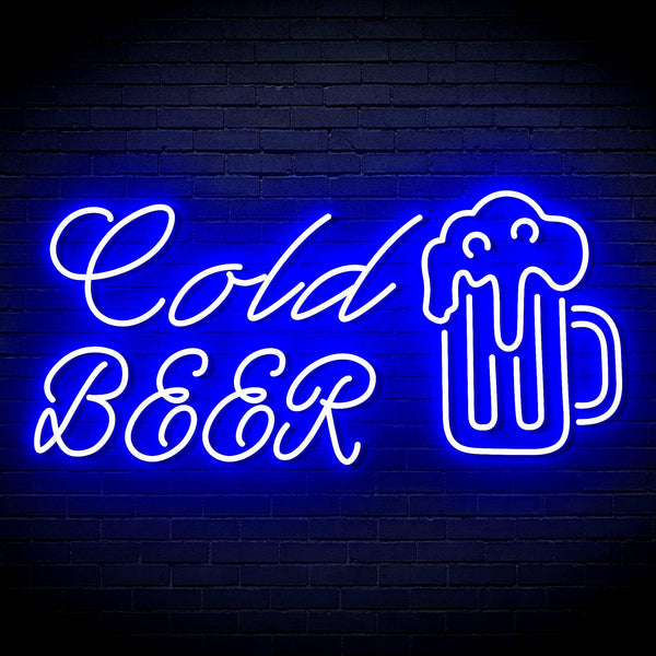 ADVPRO Cold Beer with Beer Mug Ultra-Bright LED Neon Sign fn-i4119 - Blue
