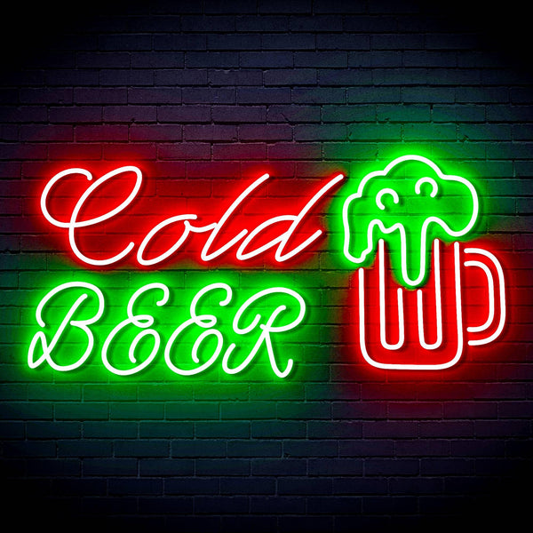 ADVPRO Cold Beer with Beer Mug Ultra-Bright LED Neon Sign fn-i4119 - Green & Red