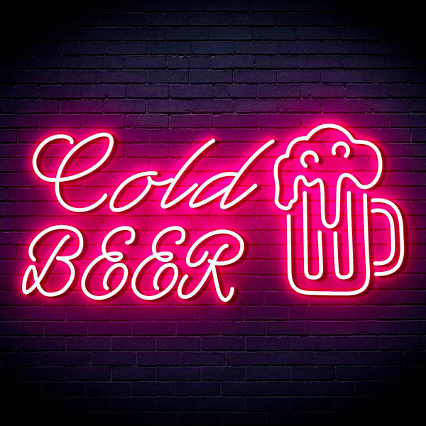 ADVPRO Cold Beer with Beer Mug Ultra-Bright LED Neon Sign fn-i4119 - Pink