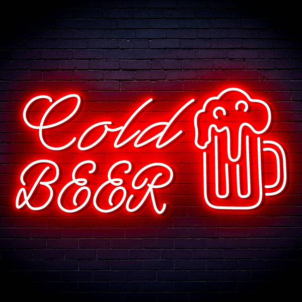 ADVPRO Cold Beer with Beer Mug Ultra-Bright LED Neon Sign fn-i4119 - Red
