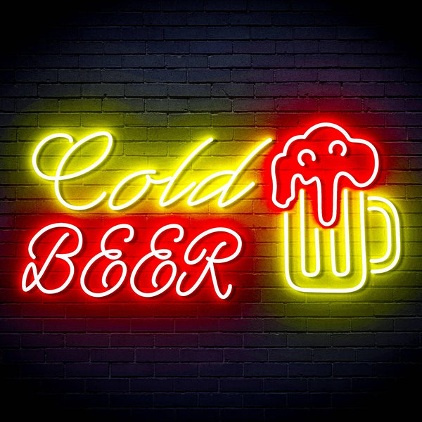 ADVPRO Cold Beer with Beer Mug Ultra-Bright LED Neon Sign fn-i4119 - Red & Yellow