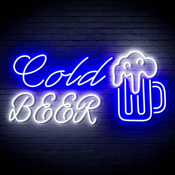 ADVPRO Cold Beer with Beer Mug Ultra-Bright LED Neon Sign fn-i4119 - White & Blue