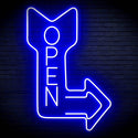 ADVPRO OPEN Signage Vertical with Arrow Ultra-Bright LED Neon Sign fn-i4122 - Blue