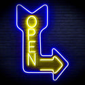 ADVPRO OPEN Signage Vertical with Arrow Ultra-Bright LED Neon Sign fn-i4122 - Blue & Yellow