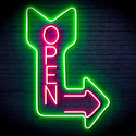 ADVPRO OPEN Signage Vertical with Arrow Ultra-Bright LED Neon Sign fn-i4122 - Green & Pink