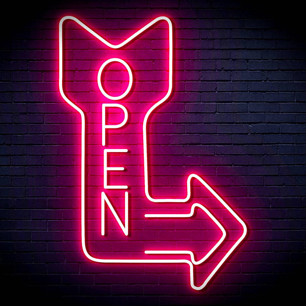 ADVPRO OPEN Signage Vertical with Arrow Ultra-Bright LED Neon Sign fn-i4122 - Pink