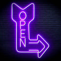 ADVPRO OPEN Signage Vertical with Arrow Ultra-Bright LED Neon Sign fn-i4122 - Purple