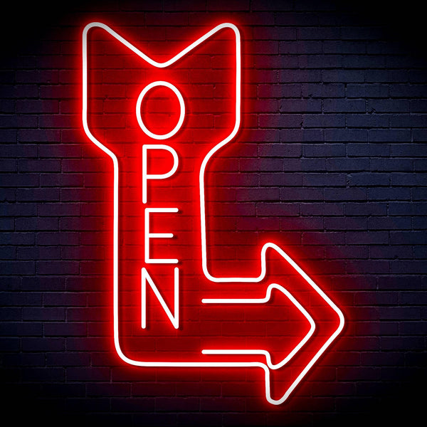 ADVPRO OPEN Signage Vertical with Arrow Ultra-Bright LED Neon Sign fn-i4122 - Red