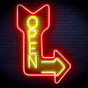 ADVPRO OPEN Signage Vertical with Arrow Ultra-Bright LED Neon Sign fn-i4122 - Red & Yellow