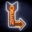 ADVPRO OPEN Signage Vertical with Arrow Ultra-Bright LED Neon Sign fn-i4122 - White & Orange