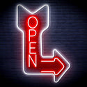 ADVPRO OPEN Signage Vertical with Arrow Ultra-Bright LED Neon Sign fn-i4122 - White & Red