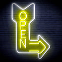 ADVPRO OPEN Signage Vertical with Arrow Ultra-Bright LED Neon Sign fn-i4122 - White & Yellow