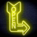 ADVPRO OPEN Signage Vertical with Arrow Ultra-Bright LED Neon Sign fn-i4122 - Yellow