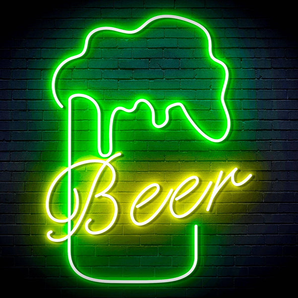 ADVPRO Beer Mud Ultra-Bright LED Neon Sign fn-i4125 - Green & Yellow