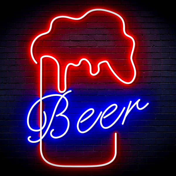 ADVPRO Beer Mud Ultra-Bright LED Neon Sign fn-i4125 - Red & Blue