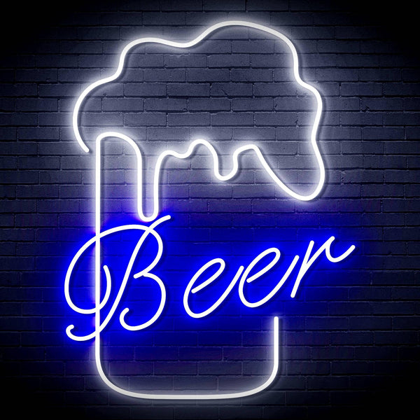 ADVPRO Beer Mud Ultra-Bright LED Neon Sign fn-i4125 - White & Blue