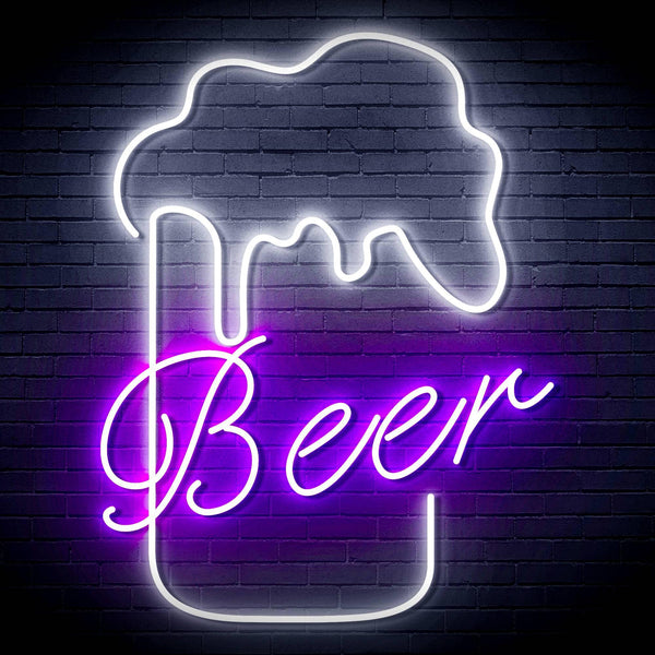 ADVPRO Beer Mud Ultra-Bright LED Neon Sign fn-i4125 - White & Purple