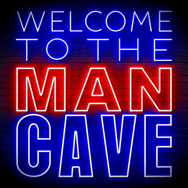 ADVPRO Welcome to the Man Cave Signage Ultra-Bright LED Neon Sign fn-i4126 - Blue & Red