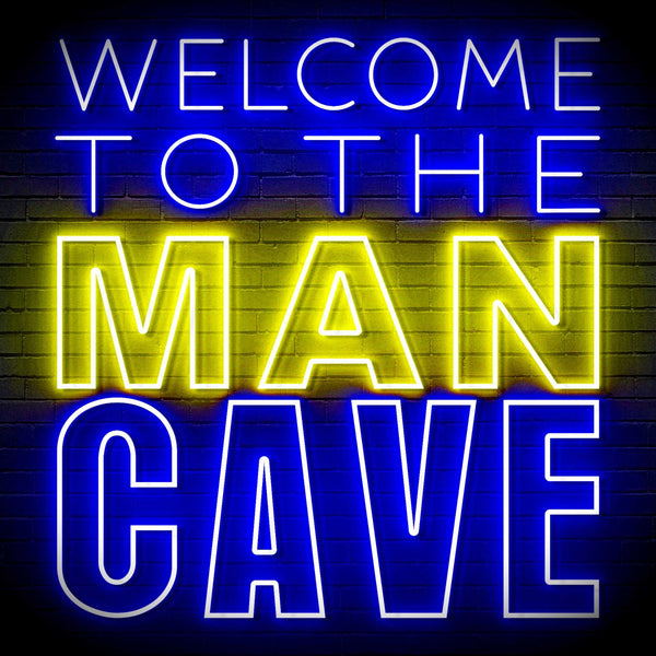 ADVPRO Welcome to the Man Cave Signage Ultra-Bright LED Neon Sign fn-i4126 - Blue & Yellow