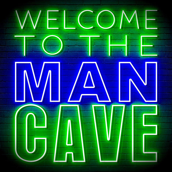 ADVPRO Welcome to the Man Cave Signage Ultra-Bright LED Neon Sign fn-i4126 - Green & Blue