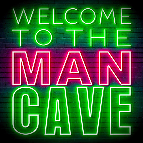 ADVPRO Welcome to the Man Cave Signage Ultra-Bright LED Neon Sign fn-i4126 - Green & Pink