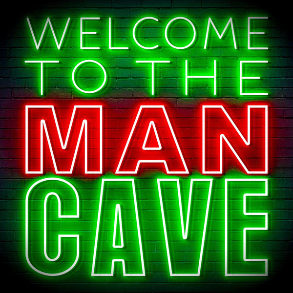 ADVPRO Welcome to the Man Cave Signage Ultra-Bright LED Neon Sign fn-i4126 - Green & Red