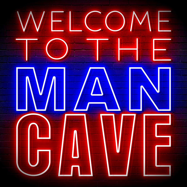 ADVPRO Welcome to the Man Cave Signage Ultra-Bright LED Neon Sign fn-i4126 - Red & Blue