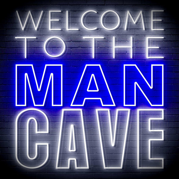 ADVPRO Welcome to the Man Cave Signage Ultra-Bright LED Neon Sign fn-i4126 - White & Blue