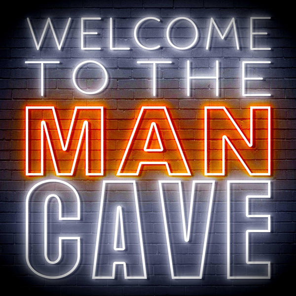 ADVPRO Welcome to the Man Cave Signage Ultra-Bright LED Neon Sign fn-i4126 - White & Orange