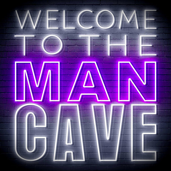 ADVPRO Welcome to the Man Cave Signage Ultra-Bright LED Neon Sign fn-i4126 - White & Purple