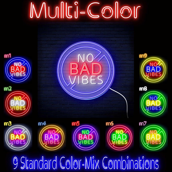 ADVPRO No Bad Vibes Signage Ultra-Bright LED Neon Sign fn-i4136 - Multi-Color