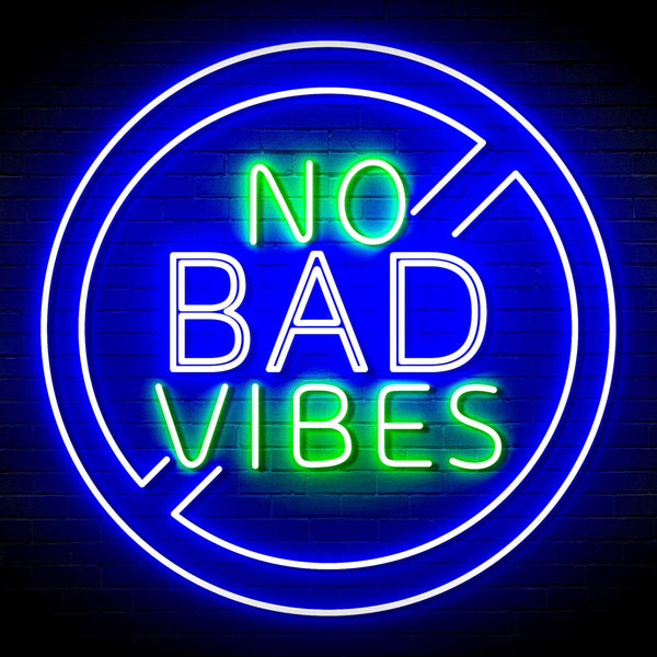 ADVPRO No Bad Vibes Signage Ultra-Bright LED Neon Sign fn-i4136 - Green & Blue