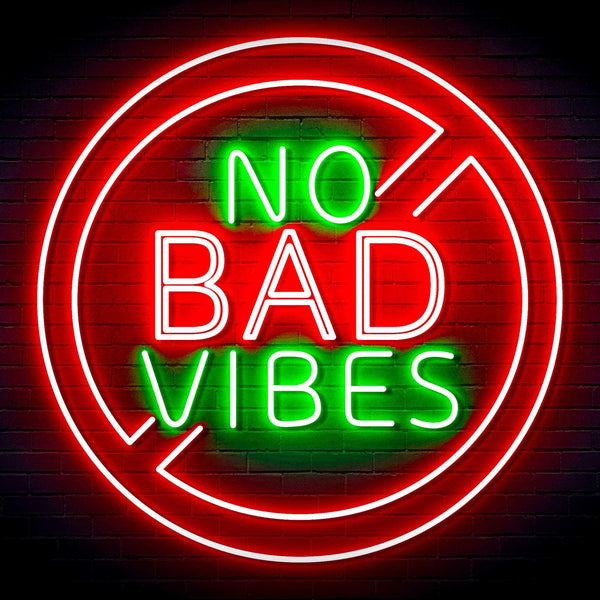 ADVPRO No Bad Vibes Signage Ultra-Bright LED Neon Sign fn-i4136 - Green & Red