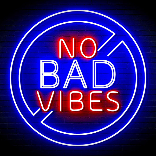 ADVPRO No Bad Vibes Signage Ultra-Bright LED Neon Sign fn-i4136 - Red & Blue