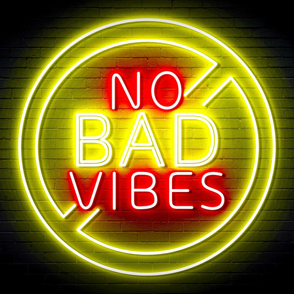 ADVPRO No Bad Vibes Signage Ultra-Bright LED Neon Sign fn-i4136 - Red & Yellow