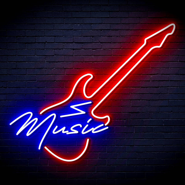 ADVPRO Music with Guitar Ultra-Bright LED Neon Sign fn-i4140 - Blue & Red