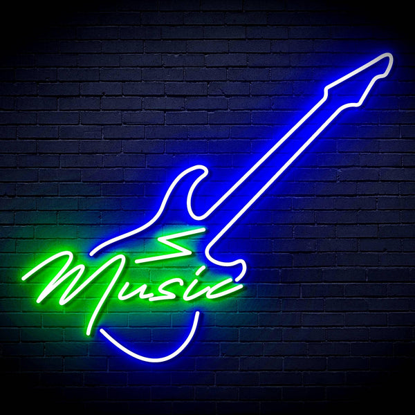 ADVPRO Music with Guitar Ultra-Bright LED Neon Sign fn-i4140 - Green & Blue