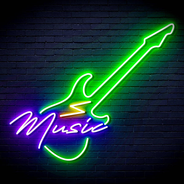 ADVPRO Music with Guitar Ultra-Bright LED Neon Sign fn-i4140 - Multi-Color 4
