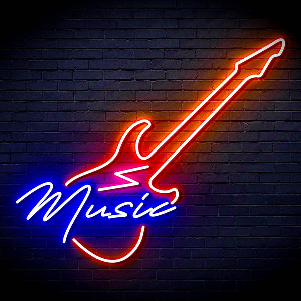 ADVPRO Music with Guitar Ultra-Bright LED Neon Sign fn-i4140 - Multi-Color 7