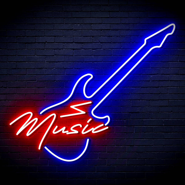 ADVPRO Music with Guitar Ultra-Bright LED Neon Sign fn-i4140 - Red & Blue
