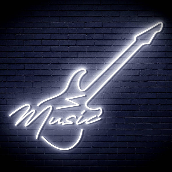 ADVPRO Music with Guitar Ultra-Bright LED Neon Sign fn-i4140 - White