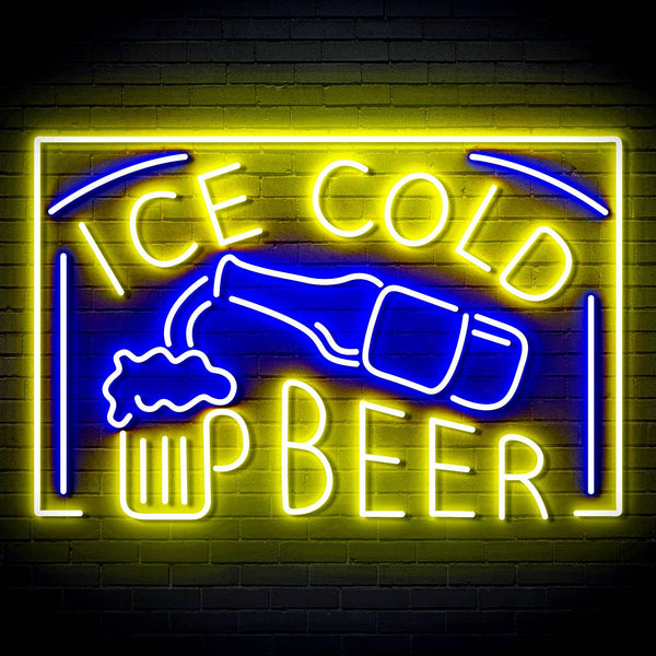 ADVPRO ICE COLD BEER Signage Ultra-Bright LED Neon Sign fn-i4157 - Blue & Yellow