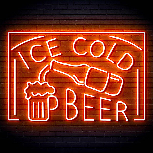 ADVPRO ICE COLD BEER Signage Ultra-Bright LED Neon Sign fn-i4157 - Orange