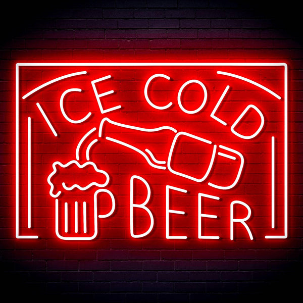 ADVPRO ICE COLD BEER Signage Ultra-Bright LED Neon Sign fn-i4157 - Red