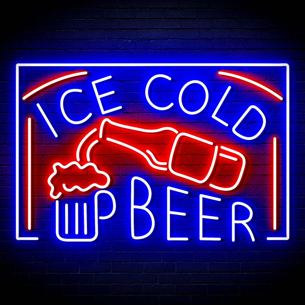 ADVPRO ICE COLD BEER Signage Ultra-Bright LED Neon Sign fn-i4157 - Red & Blue