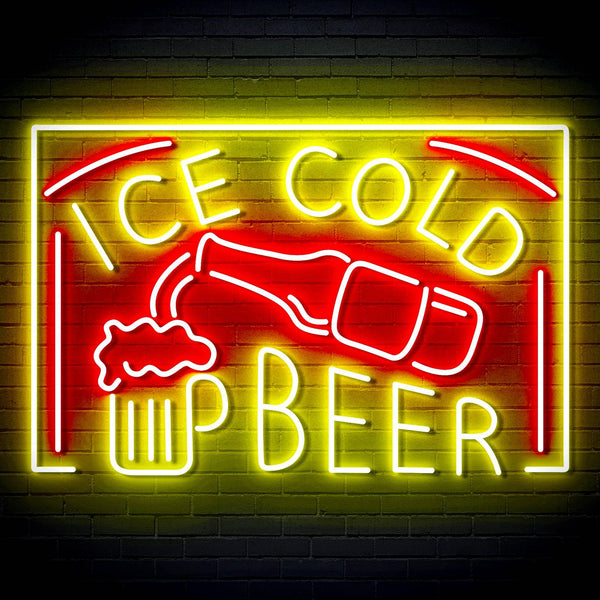 ADVPRO ICE COLD BEER Signage Ultra-Bright LED Neon Sign fn-i4157 - Red & Yellow